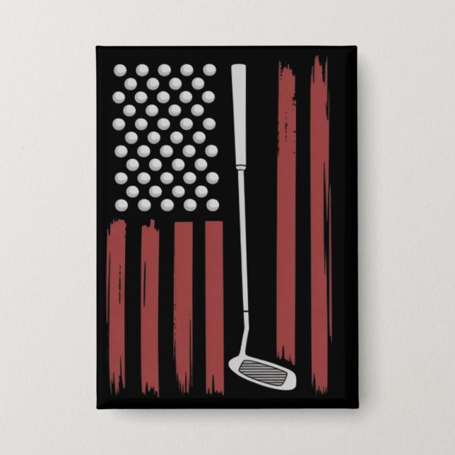 Retro American Flag Golf Golfer Funny Golf Club (Front)