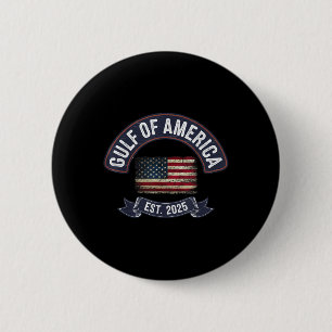 Retro American Flag Gulf Of Usa America Est 2025 G 2 Inch Round Button