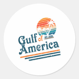 Retro American Flag Mexico  Classic Round Sticker