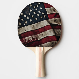 Retro American Flag Patriotic Ping Pong Paddle