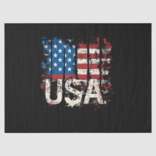 Retro American Flag USA 4th of July Tissue Paper