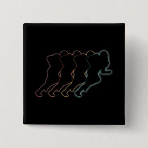 Retro  American football Artwork 2 Inch Square Button