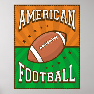 Retro American Football Poster