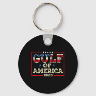 Retro American Gulf Est 2025 Usa American Flag  Keychain