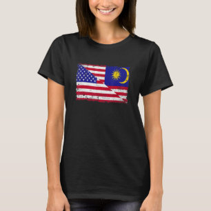 Retro American Malaysia Flag Men Women Kid Patriot T-Shirt