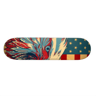 Retro American Pariotic Eagle Flag Skateboard