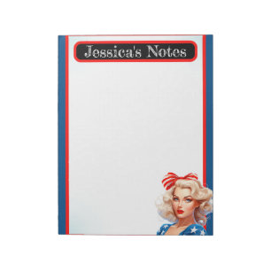 Retro American Pinup_ American Babe Notepad