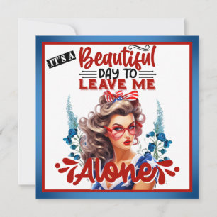 Retro American Pinup_ It's a Beautiful Day  Holiday Card