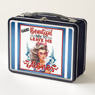 Retro American Pinup_ It's a Beautiful Day Metal Lunch Box
