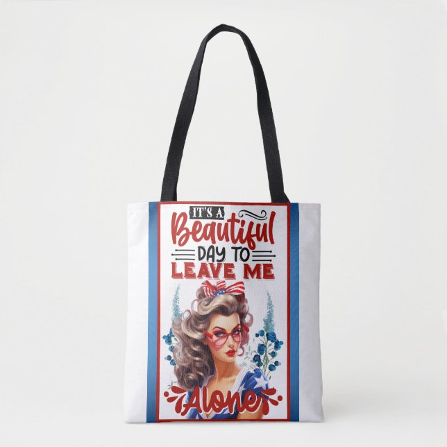Retro American Pinup_ It's a Beautiful Day  Tote Bag (Front)