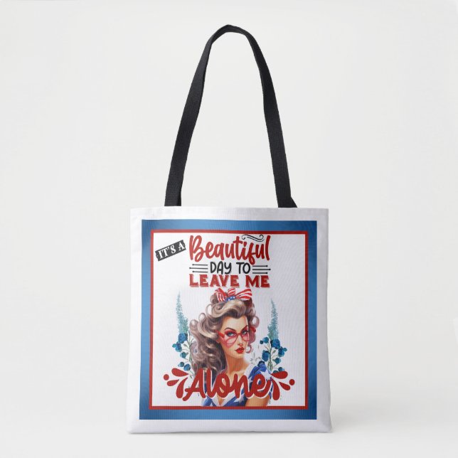 Retro American Pinup_ It's a Beautiful Day  Tote Bag (Front)