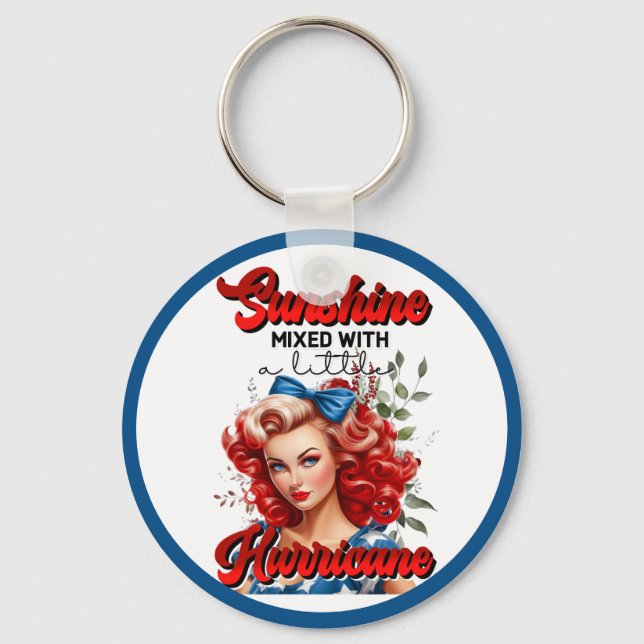 Retro American Pinup_ Sunshine Mixed  Keychain (Front)
