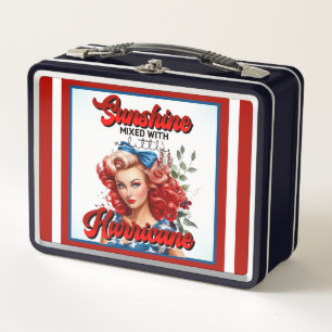 Retro American Pinup_ Sunshine Mixed Metal Lunch Box