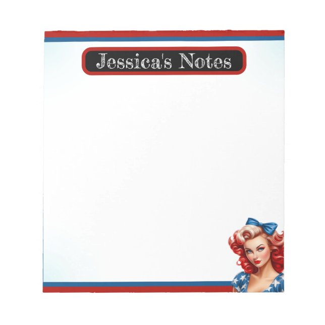 Retro American Pinup_ Sunshine Mixed Notepad (Front)