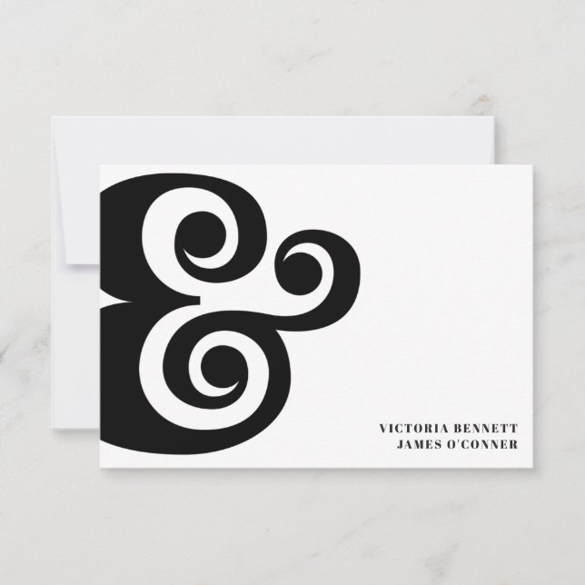 Retro Ampersand Typography Wedding Save the Date (Front)