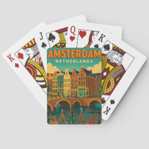 Retro Amsterdam Netherlands Playing Cards