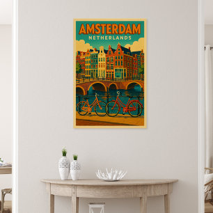 Retro Amsterdam Netherlands Poster