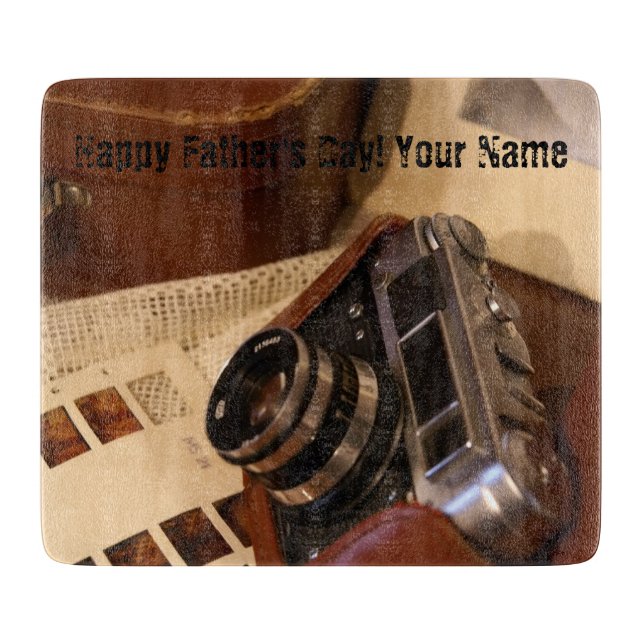 Retro analogue Photo Camera Cutting Board (Front)