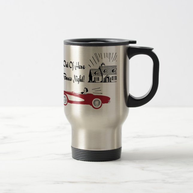 Retro and Vintage Bunco Red Convertible Travel Mug (Right)