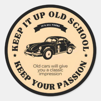 Retro and vintage cars classic round sticker