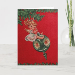 Retro Angel Christmas Greeting Card