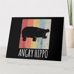 Retro Angry Hippo - Vintage Hippopotamus Card