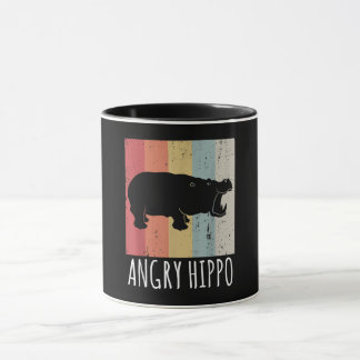 Retro Angry Hippo - Vintage Hippopotamus Mug