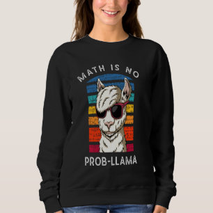 Retro Animal Llama Science Geek Nerd Alpaca Calcul Sweatshirt