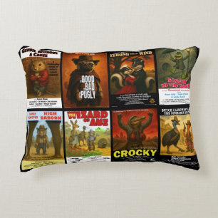 Retro Animal Movie Poster Parodies Accent Pillow