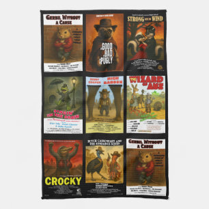 Retro Animal Movie Poster Parodies Kitchen Towel