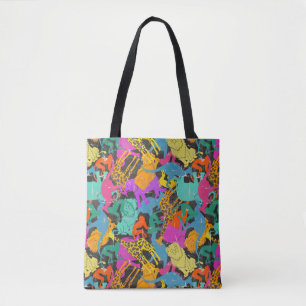 Retro Animal Silhouettes Pattern Tote Bag