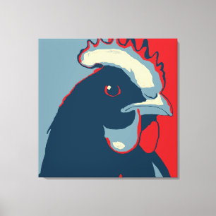 Retro Animal Wall Pop Art Chicken Portrait Canvas Print