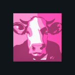 Retro Animal Wall Pop Art Pink Cow Portrait Canvas Print<br><div class="desc">This poppy retro pop-art inspired art piece has our classic cow headshot in pink camo. It's vegan to the core and a shout out to our bovine buddies. This hand drawn design by Armagarden uses modern colours to pop off any colour wall you throw it on! Visit our blog at...</div>