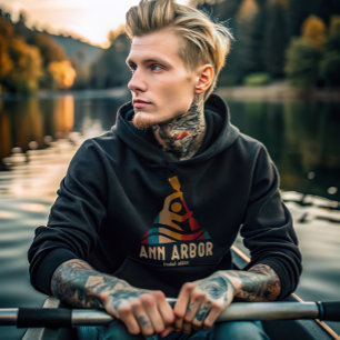 Retro Ann Arbor Kayaking Hoodie