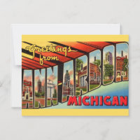 Retro Ann Arbor Michigan Greeting
