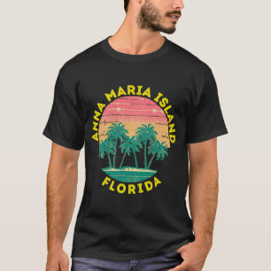 Retro Anna Maria Island Vacation Souvenir Palm Tre T-Shirt
