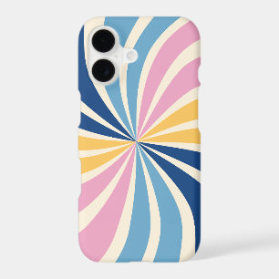 Rétro années 70 Sunburst Rose Bleu Jaune