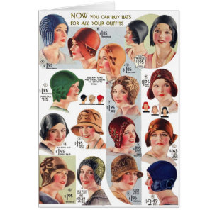 Rétro annonce vintage des casquettes des femmes