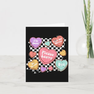 Retro Anti Valentines Funny Valentine Candy Heart  Card