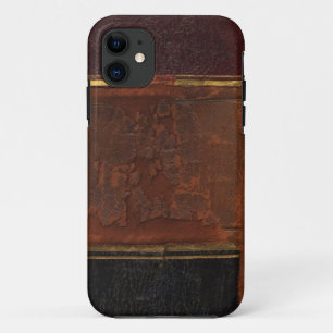 Retro Antique Book, faux leather bound brown iPhone 11 Case