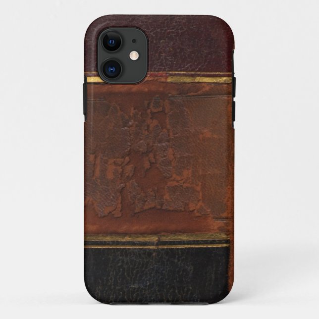 Retro Antique Book, faux leather bound brown Case-Mate iPhone Case (Back)