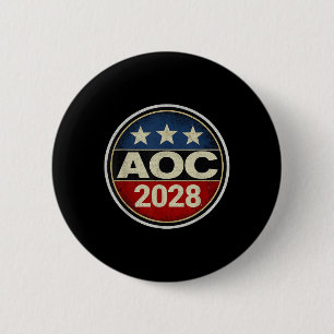 Retro Aoc 2028 Fight Oligarchy Protest Resist Bern 2 Inch Round Button