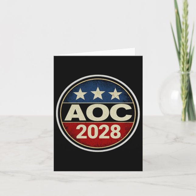 Retro Aoc 2028 Fight Oligarchy Protest Resist Bern Card (Front)