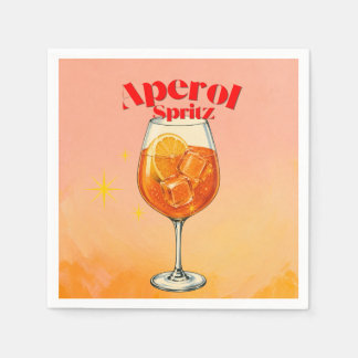 Retro Aperol Spritz Cocktail Party Napkin