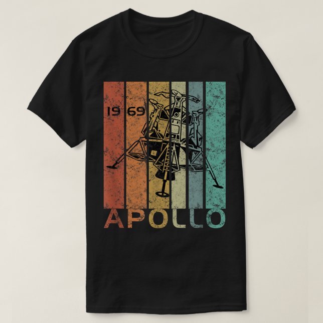 Retro Apollo 11 50th Anniversary Moon Landing 1969 T-Shirt (Design Front)