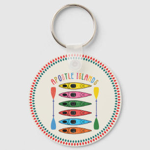 Retro Apostle Islands Kayaking Keychain