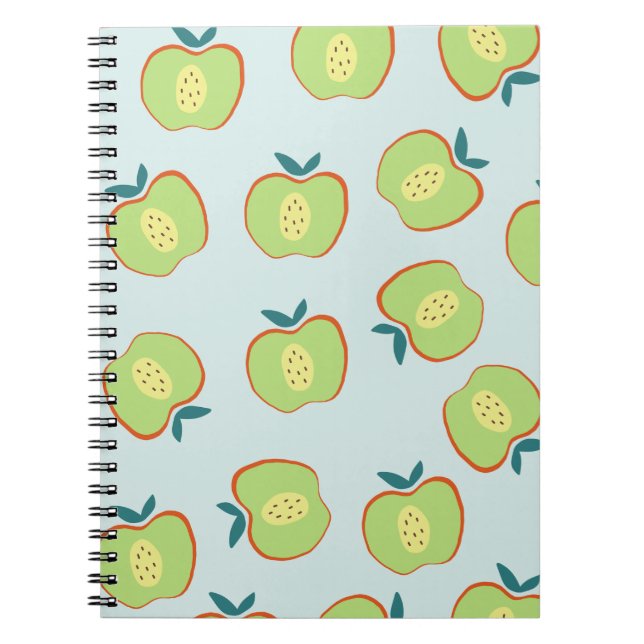 Retro Apple Fruit Pattern Notebook (Front)