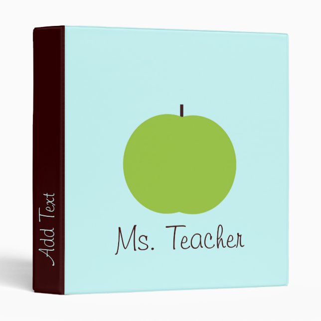 Retro Apple Personalized Teacher Binder (Front/Spine)