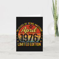Retro April 1976 Limited Edition 50-Year-Old 50th