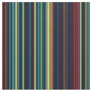 Retro aqua blue brown green stripe fabric